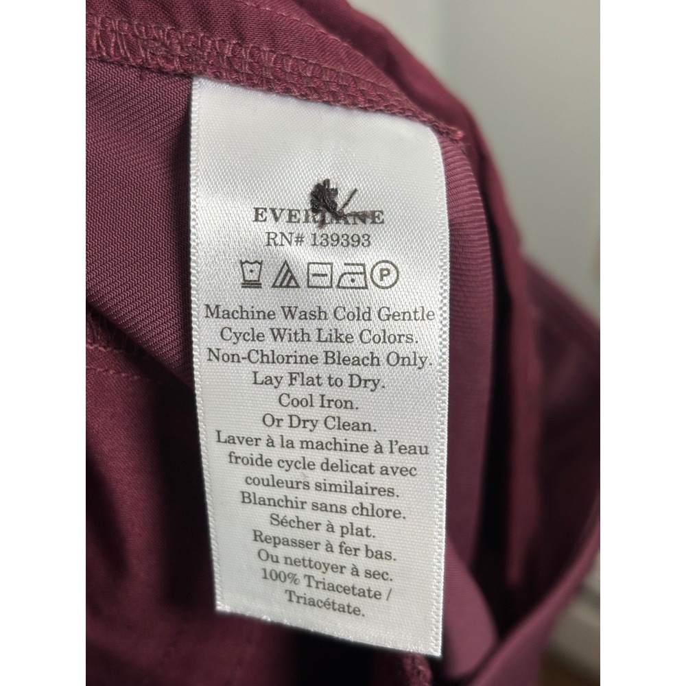 Everlane Italian GoWeave Tapered Pants Burgundy Women's Size 00 NWT - Picture 8 of 9